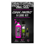 Muc-Off Wash Protect and Dry lube Kit.