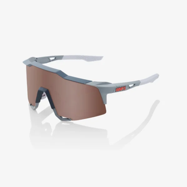 100% SPEEDCRAFT Soft Tact Stone Grey HiPER Crimson Silver Mirror Lens napszemüveg