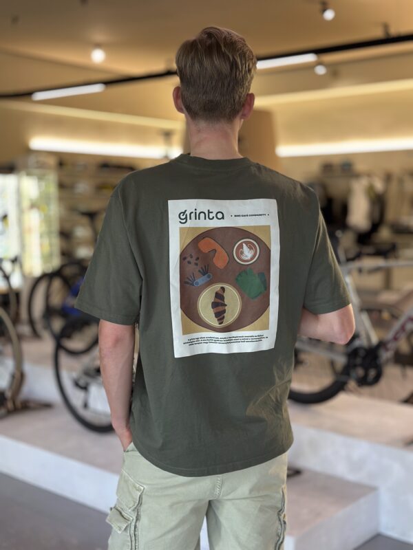 Grinta Coffee ride Oversized zöld póló - Image 2