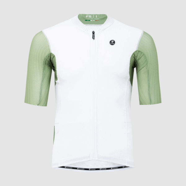 Pissei Sanremo Jersey zöld fehér kerékpáros mez