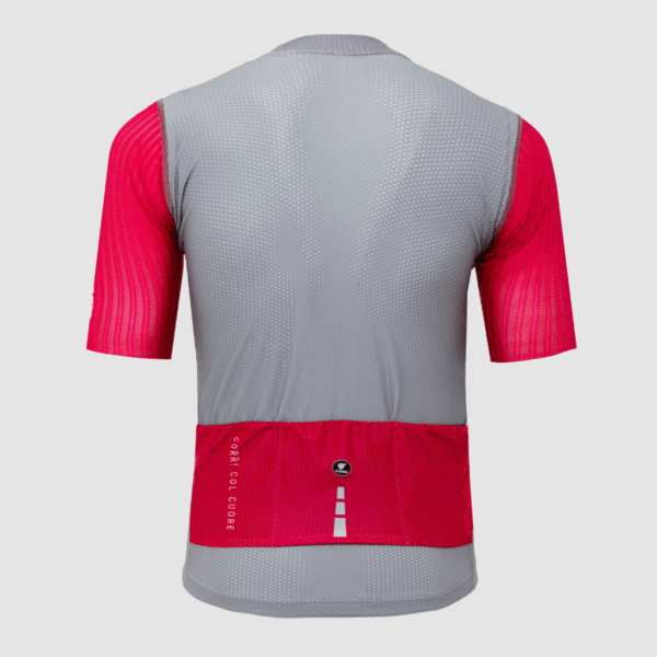 Pissei Sanremo Jersey szürke piros kerékpáros mez - Image 8