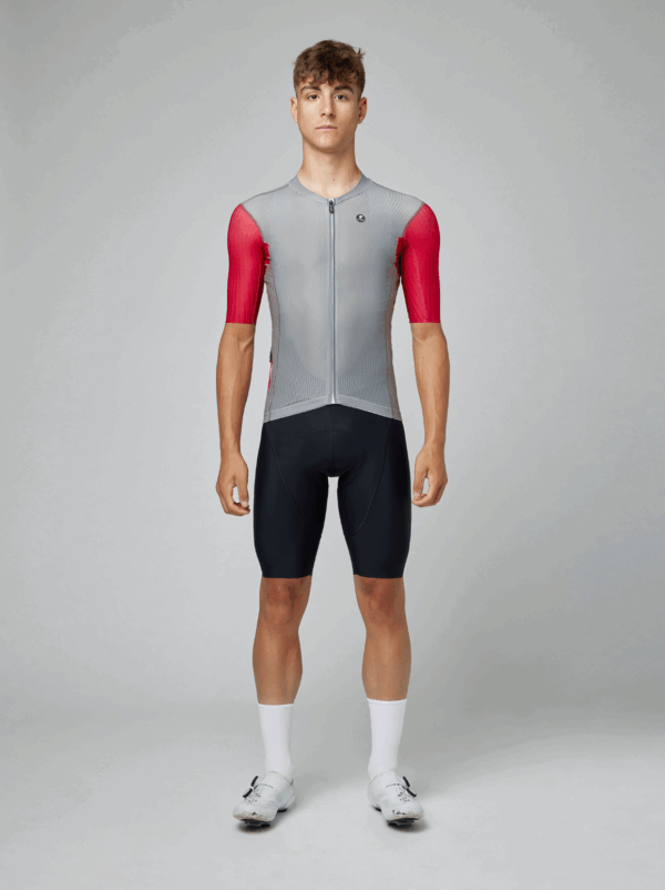 Pissei Sanremo Jersey szürke piros kerékpáros mez - Image 2
