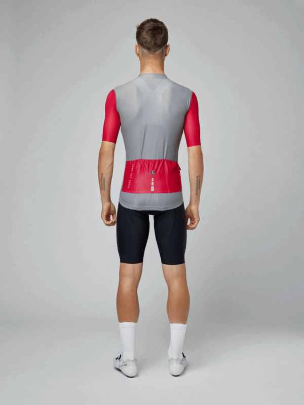 Pissei Sanremo Jersey szürke piros kerékpáros mez - Image 3