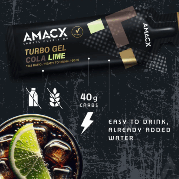 Amacx - Turbo Gel - Cole Lime - kóla-lime ízű energiazselé - Image 3