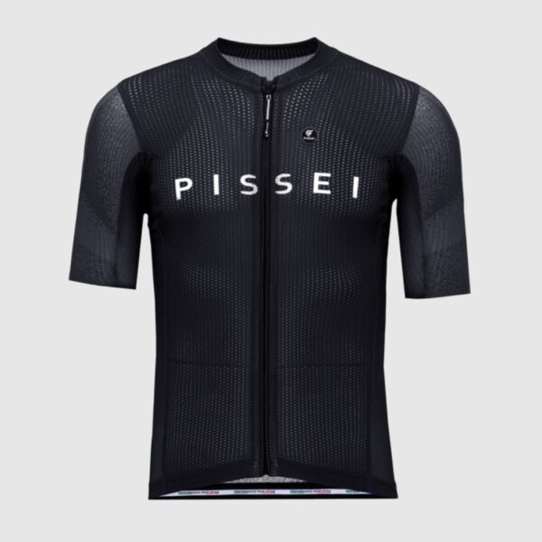 Pissei Sanremo Jersey Maglia Manica San Remo fekete kerékpáros mez