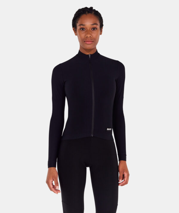 Santini Ready To Ride Thermo Fekete unisex hosszú ujjú kerékpáros mez - Image 3
