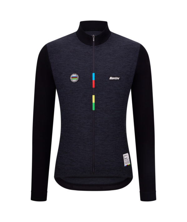 Santini World Champions Hosszú ujjú fekete kerékpáros mez