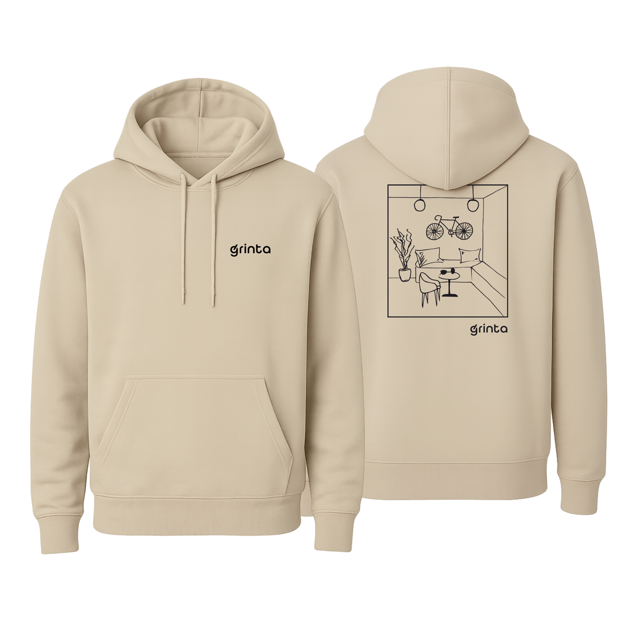 Grinta - Offical Merchandise Light Mood Hoodie Beige unisex kapucnis pulóver - Image 3