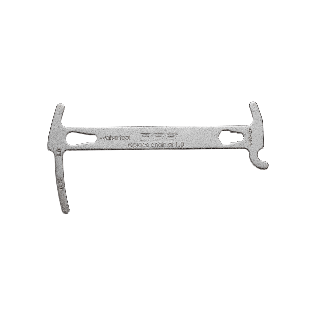 BBB Cycling BTL-125 Chainchecker láncnyúlásmérő multiszerszám szelep szerszámmal és 5/6/8mm-es csavarkulccsal